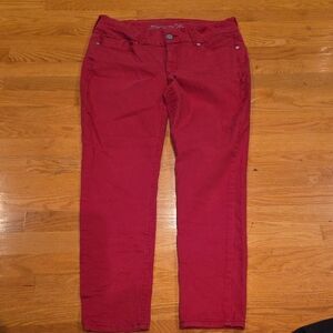 Seven7 Women's Vibrant Red Straight Leg Jeans